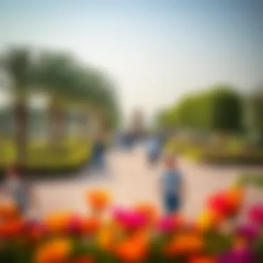 Recreational park in Al Nadha filled with families and nature