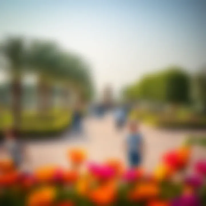 Recreational park in Al Nadha filled with families and nature