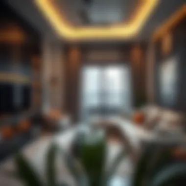 A cozy living room interior of a rented apartment in Dubai