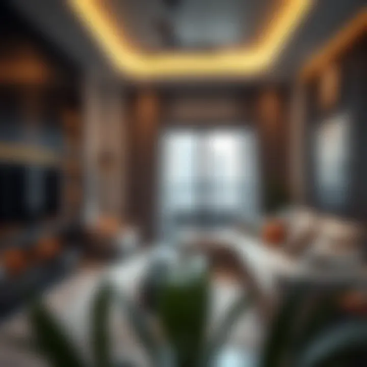 A cozy living room interior of a rented apartment in Dubai