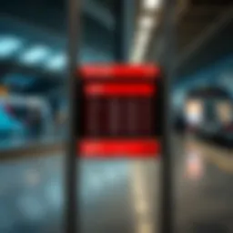 Timetable display of Dubai's Red Line Metro