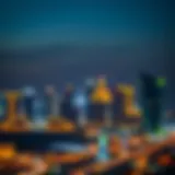 A breathtaking view of Dubai's skyline illuminated at night.