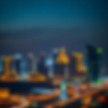 A breathtaking view of Dubai's skyline illuminated at night.