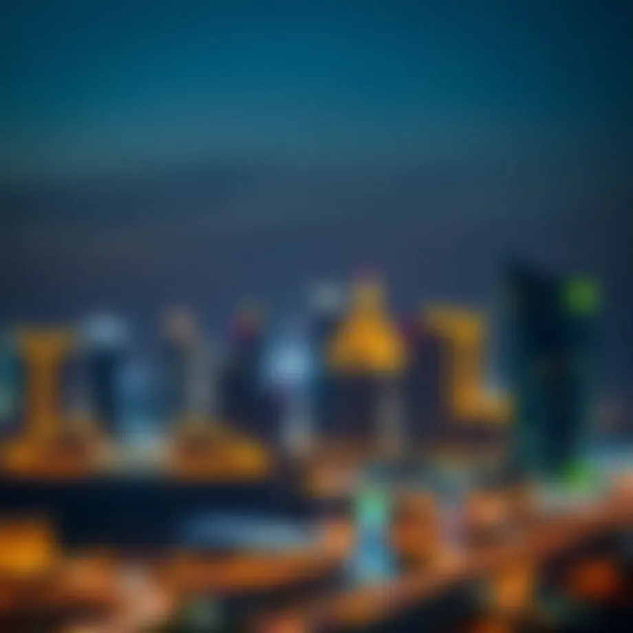 A breathtaking view of Dubai's skyline illuminated at night.