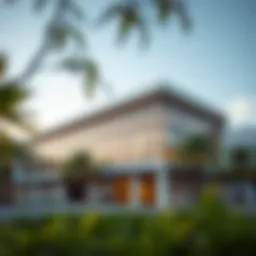 Modern school building near Damac Hills 2