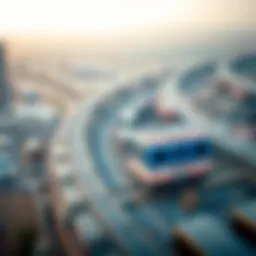 Aerial view of Etihad Rail construction site showcasing advanced infrastructure.