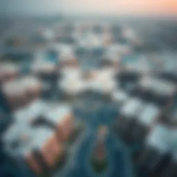 Aerial view of the Majan development showcasing its architecture and layout