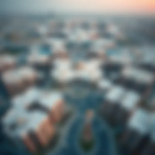 Aerial view of the Majan development showcasing its architecture and layout