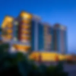 Stunning exterior view of Radisson Damac Hills showcasing modern architecture