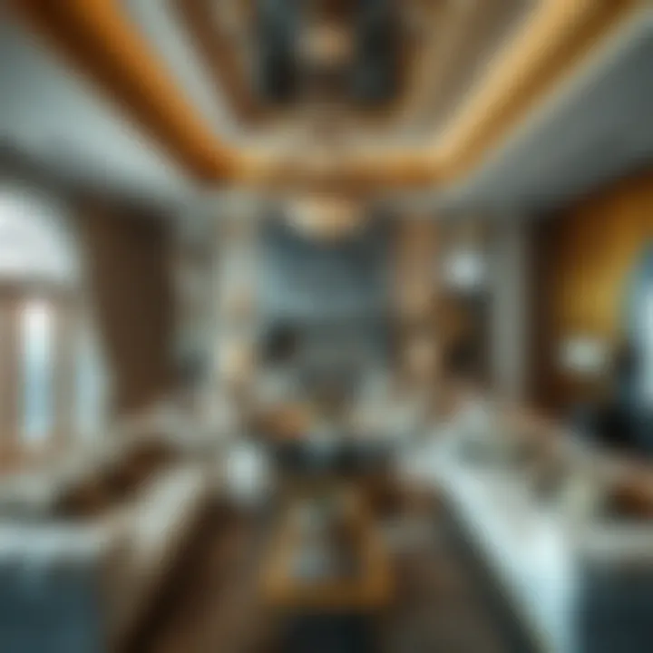 Luxurious interior design of a mansion, highlighting opulent furnishings