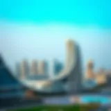 A panoramic view of آين دبي showcasing its architectural design against the skyline.