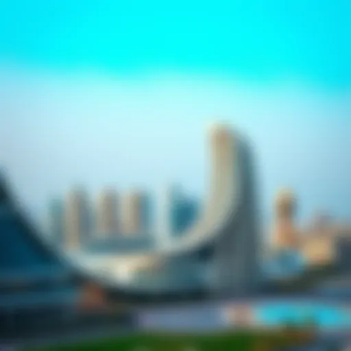 A panoramic view of آين دبي showcasing its architectural design against the skyline.