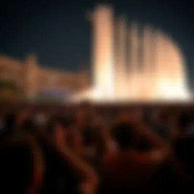 Crowds gathered to witness the spectacular Fountain Show