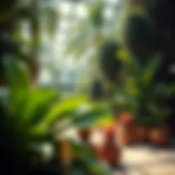 Lush greenery in Dubai's urban garden showcasing exotic plants