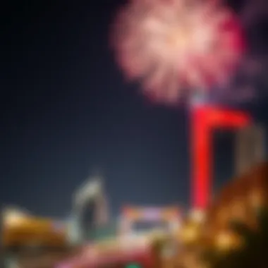 Spectacular Fireworks Celebrating UAE Festivals Fireworks display lighting up the night sky