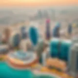 Aerial view of Dubai skyline showcasing luxury and modern architecture